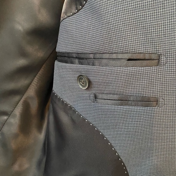 Blue Microcheck Suit Blazer from Topman - Picture 3 of 5